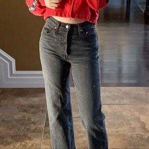 Levi’s ribcage black straight jeans